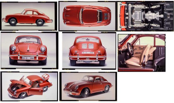 Bburago 7021 Kit Porsche Original Vintage 4x5" Slide 356B Coupe Original Vintage 4x5" Slides