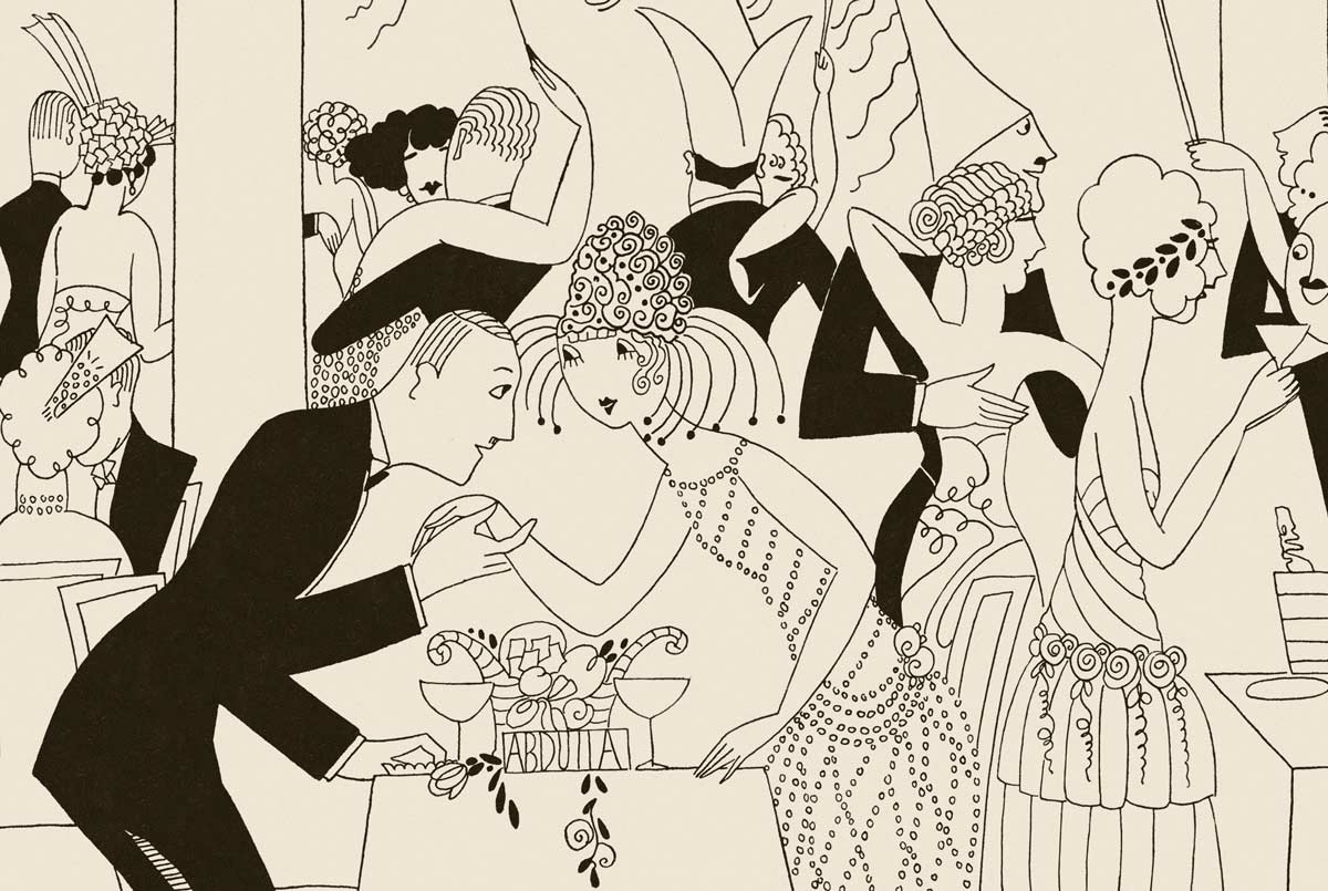 The Opera in Full Blast, “from High Society”, pages 04-05. Art by Anne Fish 1920 Showing That Things Are Sounding Much as Usual At the Opera This Year