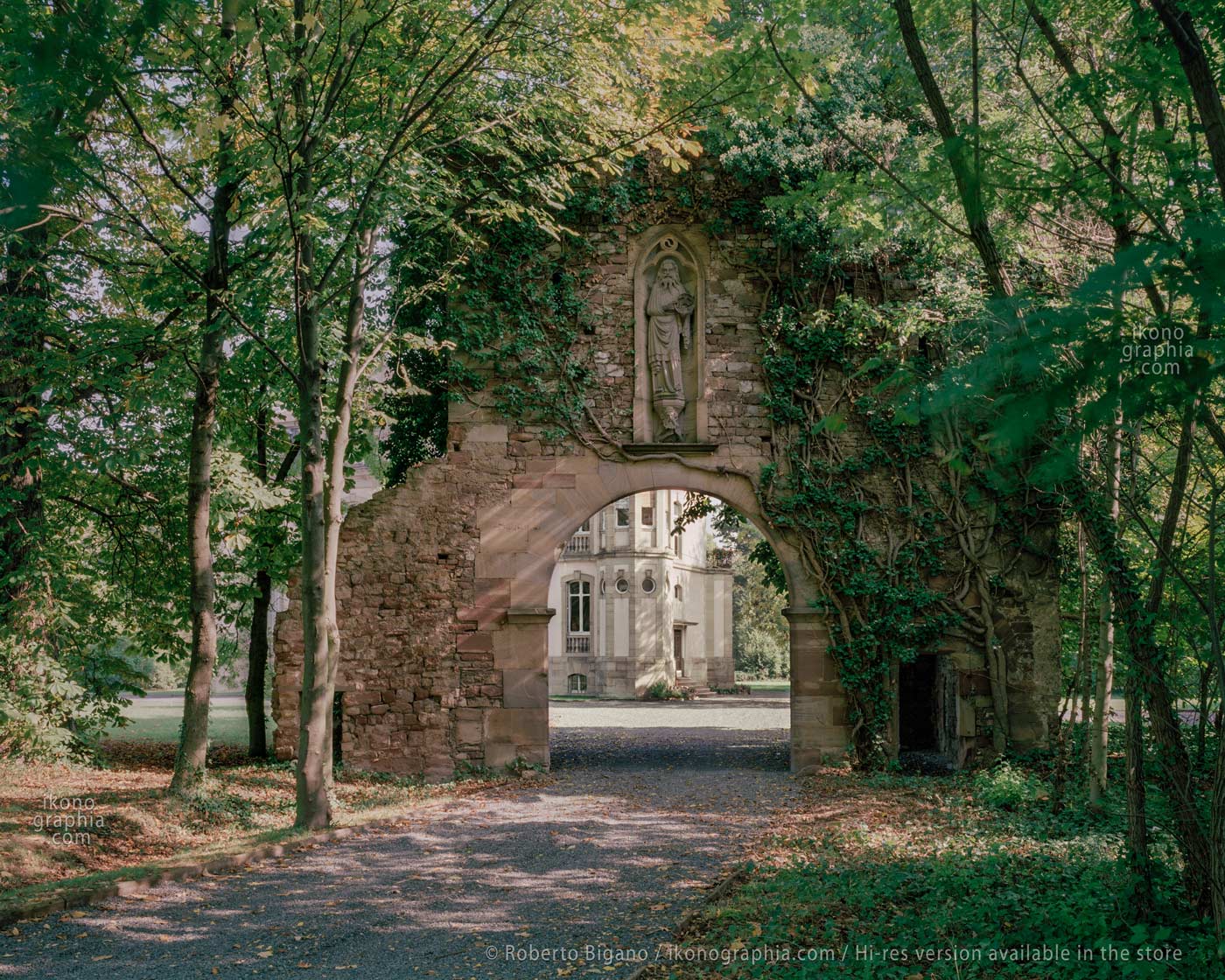 The ancient portal of Chateau St Jean, former Headquarters of Bugatti ...