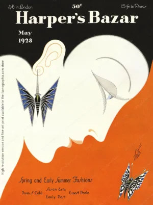 Harper's Bazaar 1928-05_000 Bijoux de Printemps. Spring and early summer fashions cover by Erté