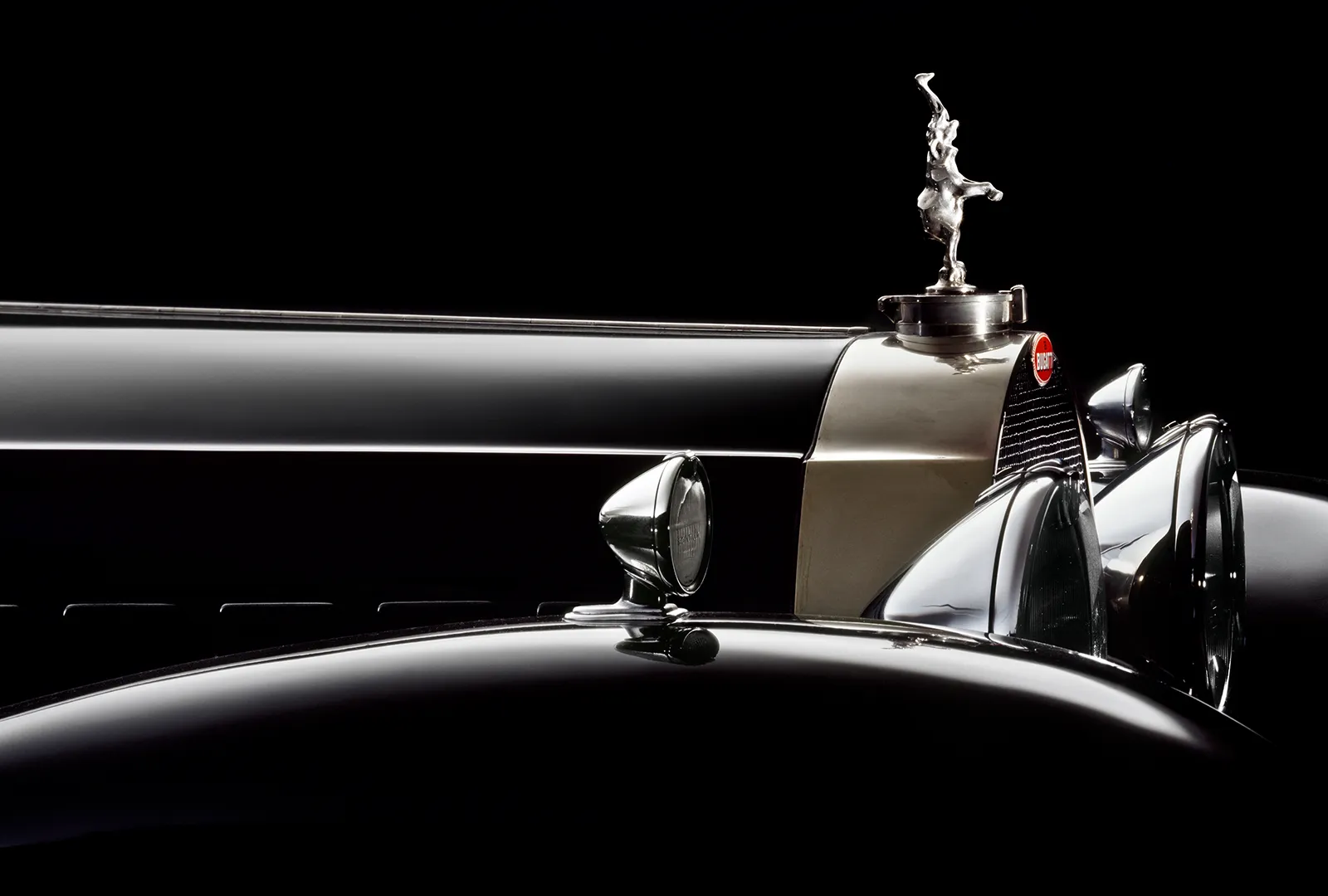 Bugatti Type 41 Royale with Rembrandt Bugatti&rsquo;s standing elephant mascot, 1929