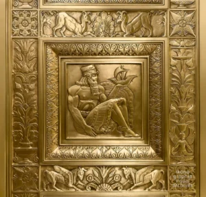 Allegory of Trade — The Merchant — Art Deco Elevator Panel, Fred French Building, New York — 1927 — Glinsky & Bach