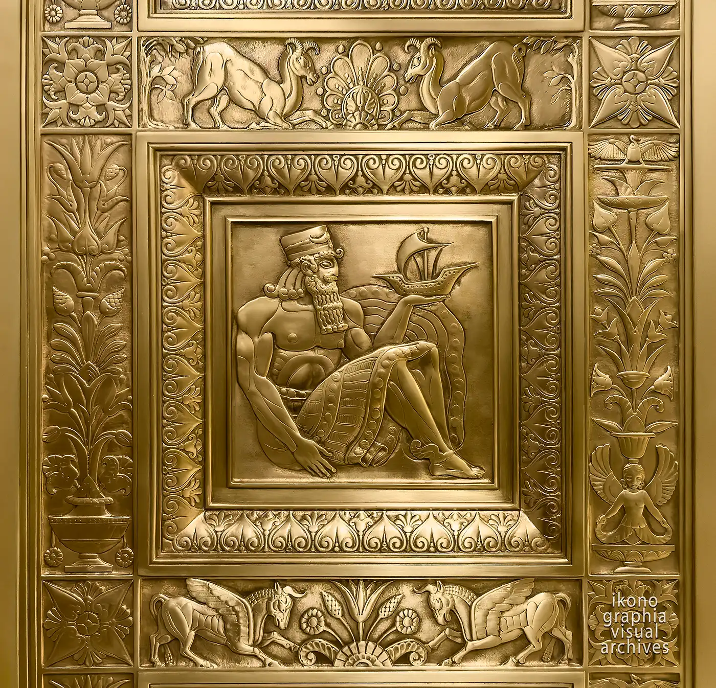 Allegory of Trade — The Merchant — Art Deco Elevator Panel, Fred French Building, New York — 1927 — Glinsky & Bach