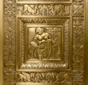 Allegory of Prosperity — The Wealth Bearer — Art Deco Elevator Panel, Fred French Building, New York — 1927 — Glinsky & Bach