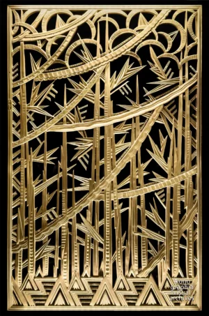 Art Deco Allegory of Agitation — gilded bronze grille by René Paul Chambellan, Chanin Building vestibule, New York, 1929.